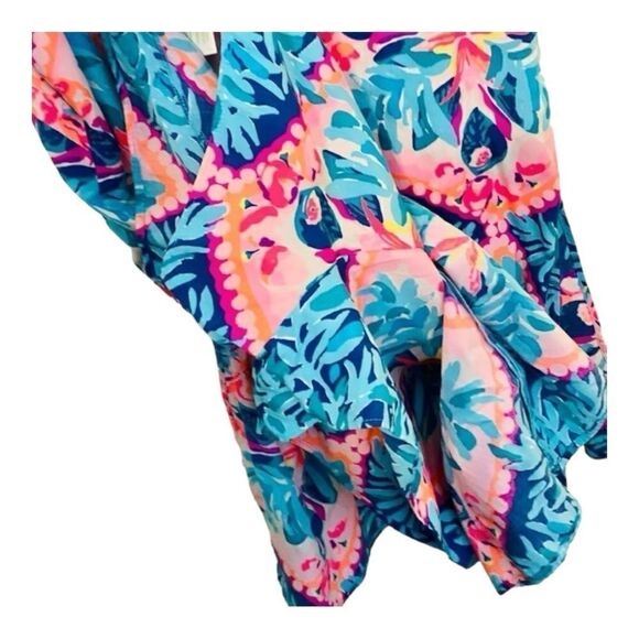 Lilly Pulitzer | Seaside Aqua Tanya Dress Romper | 8 - Picture 5 of 8